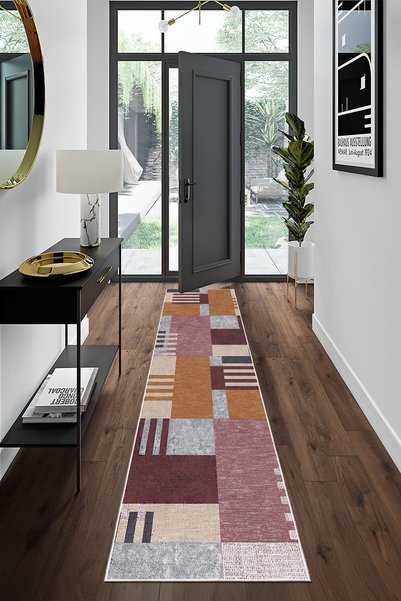 Homefesto Modern Dekoratif Yıkanabilir Kaymaz Taban Halı – İnce, Yumuşak Salo...