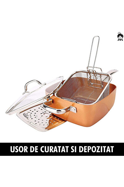 SPEEDSTORE 5-in-1 multifunctional pan, copper, induction compatible