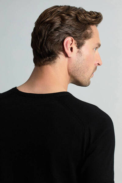 Hemington Crew Neck Black Giza Cotton Knitwear T-Shirt