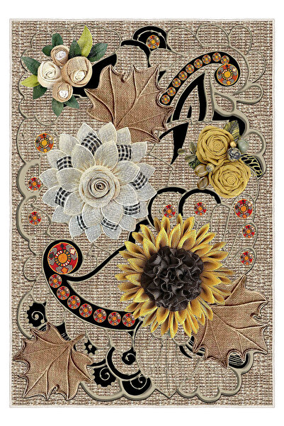 Homefesto Dekoratif Yıkanabilir Kaydırmaz İnce Modern Kaymaz Taban Kaliteli Halı