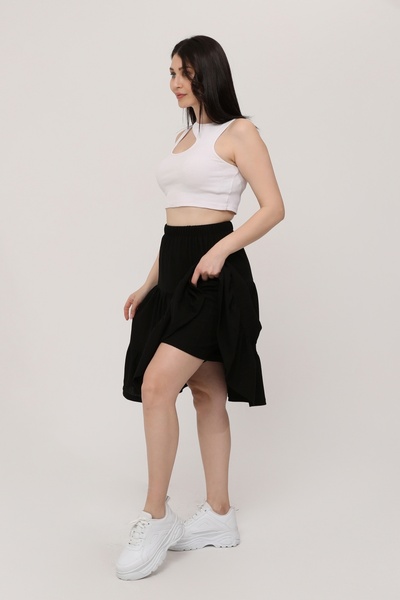 BW TEKSTİL ПОЛА ОТ ВИСКОЗА BELMANDO MIDI РАЗМЕР ЧЕРНА КЪСОТА