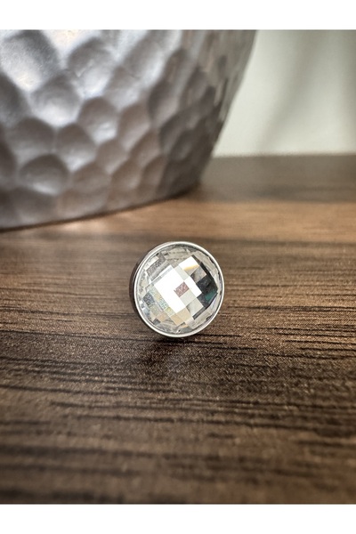 Bylin Tünel Görünümlü, Cerrahi Çelik Kristal İri Taşlı Piercing Küpesi /Bar Uzunluğu 6mm- 1 Adet