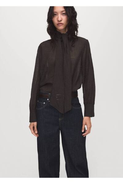 MANGO Woman Fularlı dokulu bluz