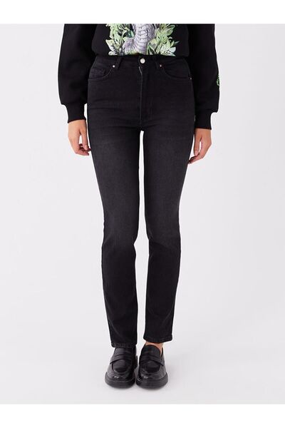 LC Waikiki Yüksek Bel Straight Fit Kadın Jean Pantolon
