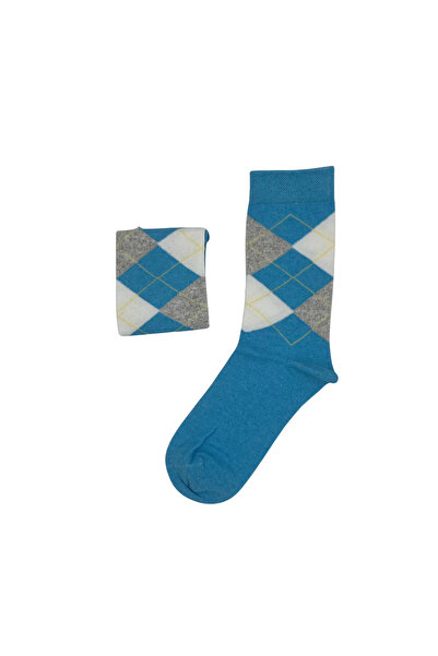 FENRA STUDIO Turquoise Baklava Patterned Classic Socks