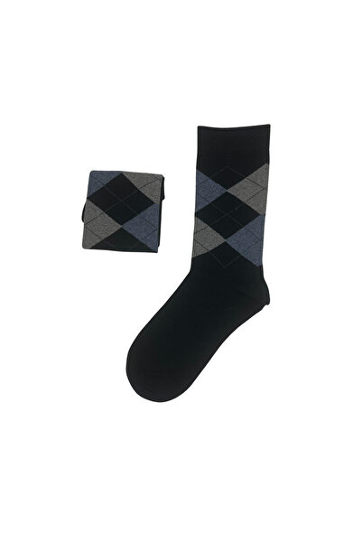 FENRA STUDIO Dark Blue Baklava Patterned Classic Socks