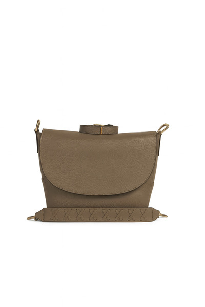 HBS Kadın Hakiki Deri Kilitli Kapaklı Fermuarlı Omuz Çantası