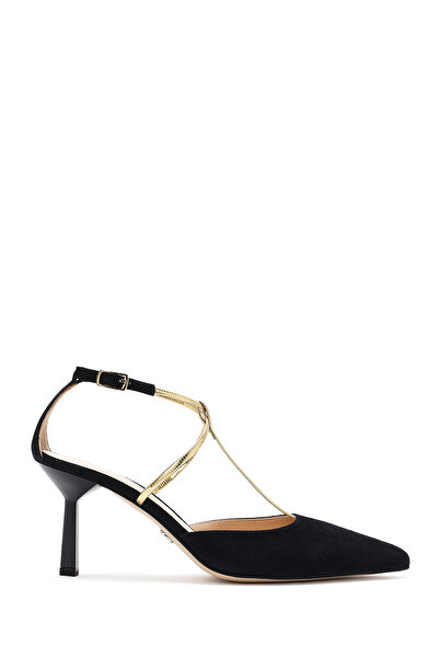 Derimod Γυναικεία δερμάτινα παπούτσια με λεπτό τακούνι με λουράκι αστραγάλου ...