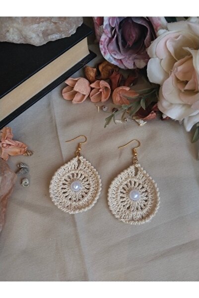 SOFT El Yapımı Tığ İşi İncili Küpe