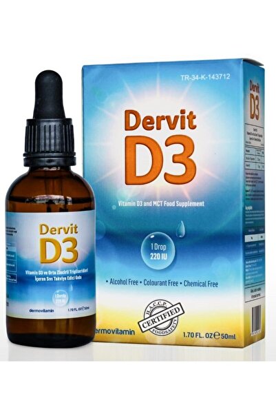Dermovitamin قطرات فيتامين د3 من ديرفيت في زيت جوز الهند 50 مل
