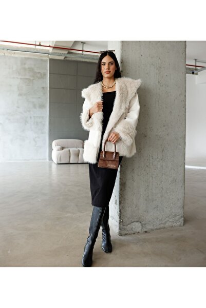 EsSo butik New Season Shawl Collar Fox Fabric Premium Lolita Fur Garnished Coat