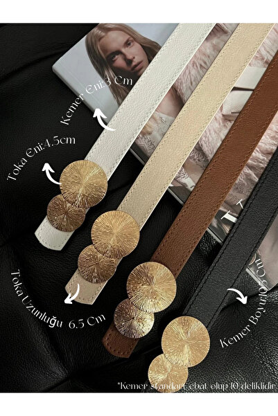 Fiori 4dílný akční produkt – kulatý dámský pásek se zlatou přezkou, pro kalhoty, bundy a šaty