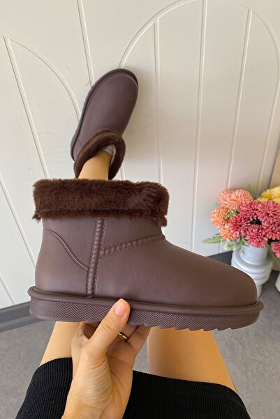 Tamdabu Ayakkabı ΚΑΦΕ ΑΔΙΑΒΡΟΧΕΣ ΚΟΝΤΕΣ ΓΥΝΑΙΚΕΙΕΣ ΜΠΟΤΕΣ ΒΡΟΧΗΣ ΜΕ ΕΠΕΞΕΡΓΑΣΜΕΝΗ ΕΞΩΤΕΡΙΚΗ ΣΟΜΠΑ TMD2025200