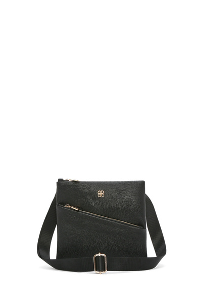 Derimod Γυναικεία τσάντα χιαστί μαύρη μακριά λουριά 25SBD2215FT