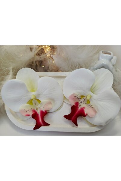 QERMA Korean Kore Tarzı Orkide Küpe Zr Küpe Büyük Beyaz Çiçek Küpe Çiçekli Küpe
