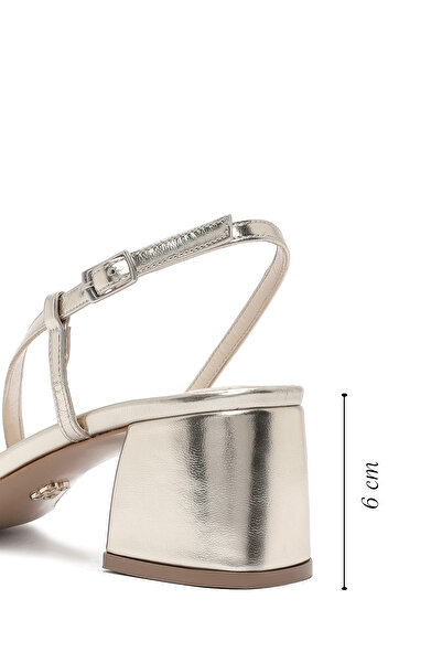 Derimod Pantofi de seară pentru femei, cu cataramă aurie, cu toc gros, sandale metalice 25SFE390632