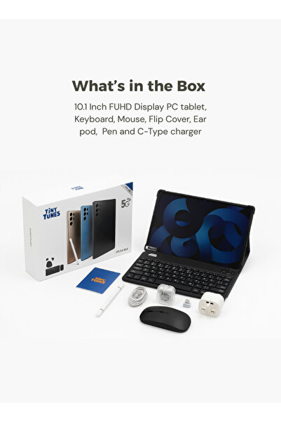 Tiny Tunes TS25 Ultra Smart PC Tablet | 10.1 Inch Display | 1TB Memory | 16GB RAM