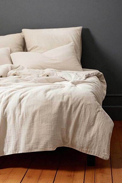 Cottonest Set husă pilotă dublă din muselină de bumbac 200x220 cm |   Cu 2 hu...