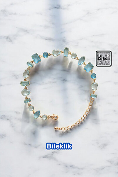 Miss TBee Zircon Stone Steel Bracelet - Turquoise Gold