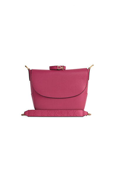 HBS Kadın Hakiki Deri Kilitli Kapaklı Fermuarlı Omuz Çantası