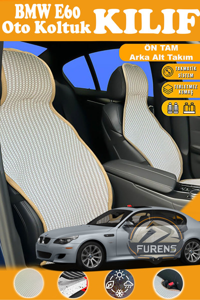 STS Oto Aksesuar غطاء مقعد سيارة من القماش المنسوج متوافق مع بي إم دبليو E60 ...