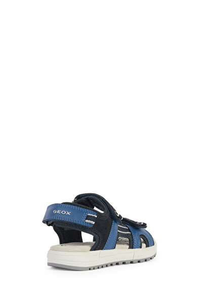 Geox Boy's Navy Blue Alben Strap Leather Sandals J35Ava01520Cf44M