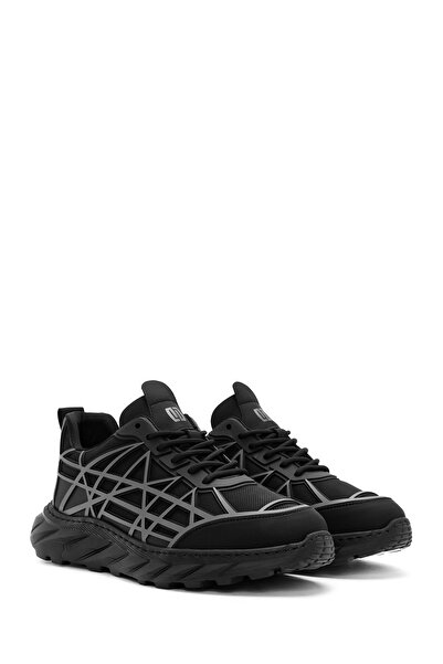 Derimod Erkek Siyah Bağcıklı Kalın Tabanlı Kumaş Sneaker 24WFD690014