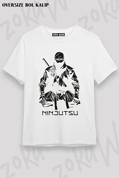 ZOKAWEAR Unisex Oversize kroj Mold Ninjutsu Ninja Design Štampano majica