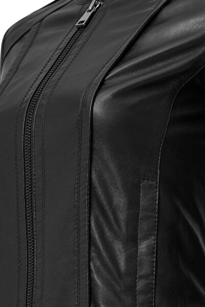 Derimod Cherie Kadın Siyah Kısa Deri Mont 24SGM520251