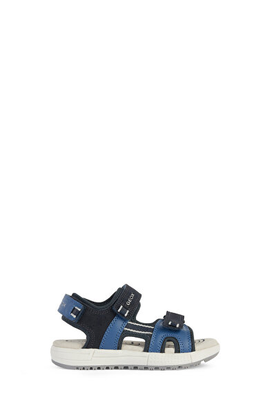 Geox Boy's Navy Blue Alben Strap Leather Sandals J35Ava01520Cf44M