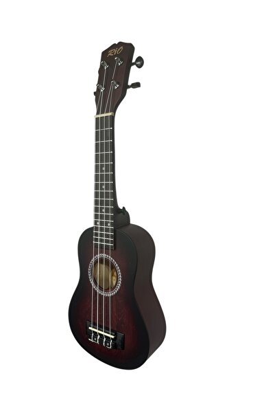 Rio Antique Soprano Red Ukulele Rose Fingerboard Case Strap Picks
