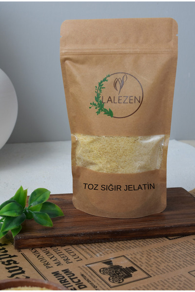 LALEZEN Toz Sığır Jelatin 100 G  (% 100 Saf Sığr Domuz Içermez) Powdered Gela...