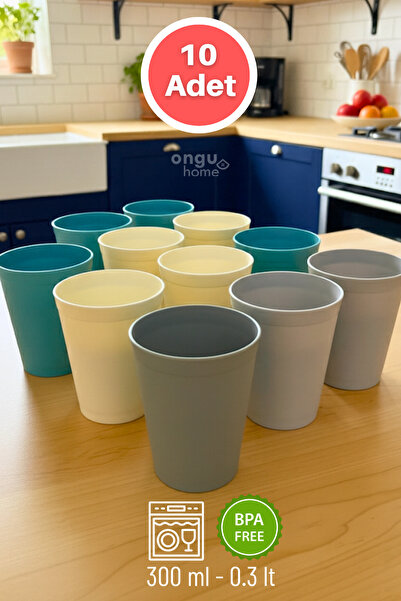 ongu home 10'lu Bardak Yıkanabilir Plastik Bardak Piknik Bardağı Kamp Bardağı...