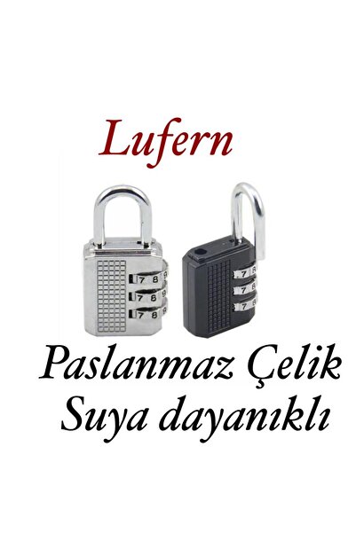 Lufern 32 mm 3 Basamaklı Haneli Şifreli Premium Paslanmaz Çelik Küçük Ekstra Güçlü Şifreli Asma Kilit