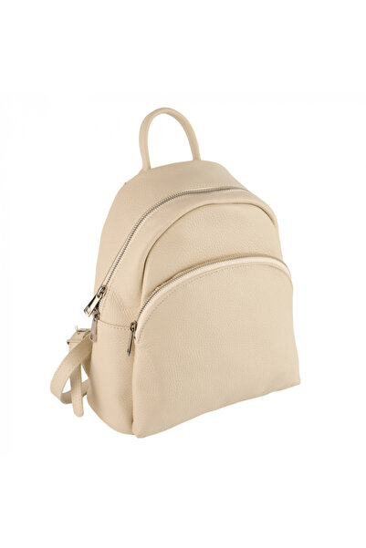 AZZURA Rucsac Aida, din piele 100% naturală crem, 8114