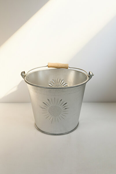 Desen Dekorasyon Metal Çok Amaçlı 2.3 Litre Güneş Kabartmalı Mini Kova - Deko...