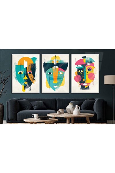 seninürünün Set de 3 picturi pe sticlă tematice de artă cu imprimare pe sticl...