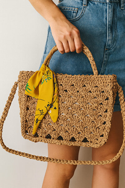 zümal tekstil tasarım Tasarım El Örgüsü Kağıt Ip Fular Detaylı Kadın Omuz ve ...