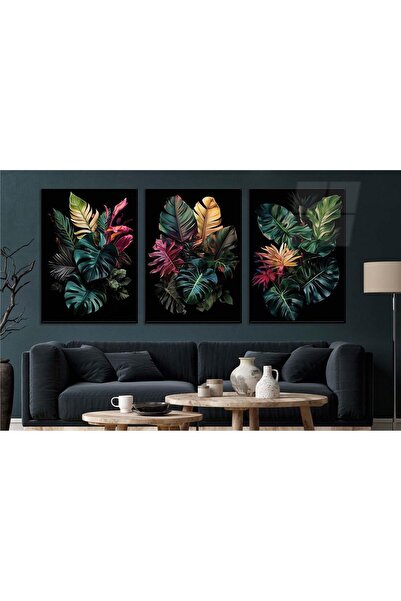 seninürünün Set de 3 picturi pe sticlă tematice de artă cu imprimare pe sticl...