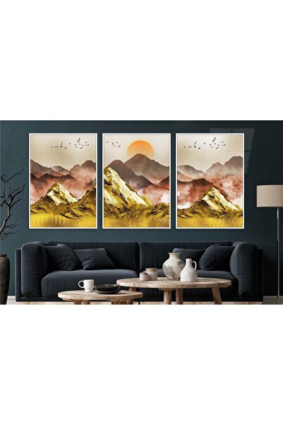 seninürünün Set de 3 picturi pe sticlă tematice de artă cu imprimare pe sticl...