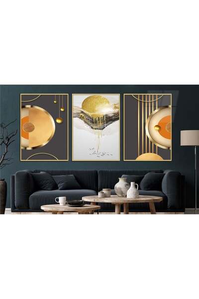 seninürünün Σετ 3 τεμαχίων με θέμα την τέχνη της εκτύπωσης σε γυαλί με πλαίσι...