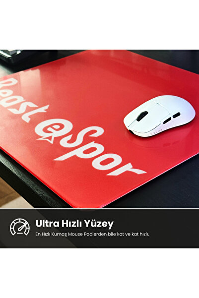 Beast eSpor HeadShot Serisi Cam Mouse Pad [Red Edition] eSpor Mouse Pad