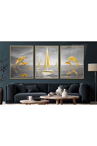 seninürünün Set de 3 picturi pe sticlă tematice de artă cu imprimare pe sticl...