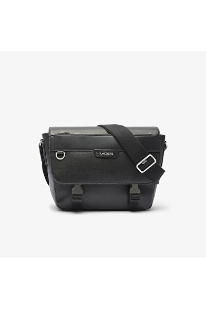 Lacoste Unisex Deri Siyah Omuz Çantası