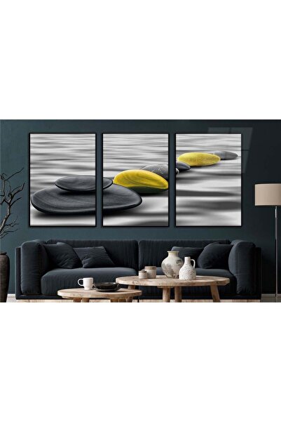 seninürünün Set de 3 picturi pe sticlă tematice de artă cu imprimare pe sticlă cu rame din aluminiu 0064