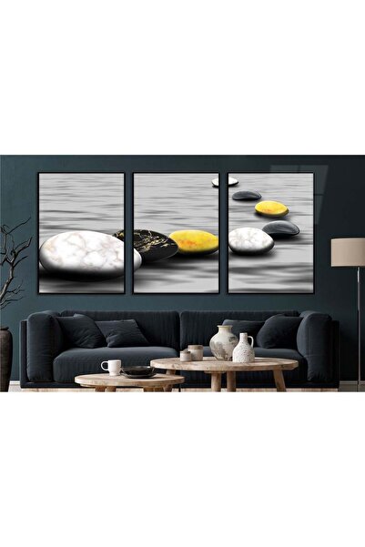 seninürünün Set de 3 picturi pe sticlă tematice cu imprimare pe sticlă cu cadru din aluminiu 0067