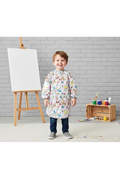 yorni 3-6 років Сімейний водонепроникний, придатний для прання в пральній машині, дитячий фартух з довгими рукавами для занять творчістю