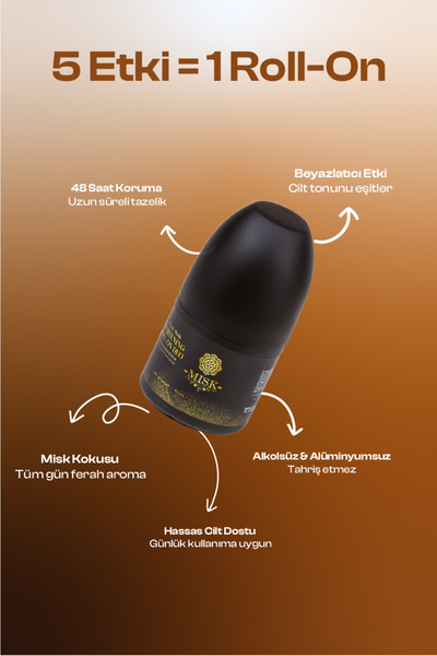 misk Roll-On Deodorant & Beyazlatıcı Natural İçerik | Unisex