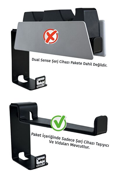 Crodle Ps5 Ps5 Slim Ps5 Pro Duvar Standı Dualsense Şarj Istasyonu Için Konsol Tutacağı 2'li Fırsat Paketi
