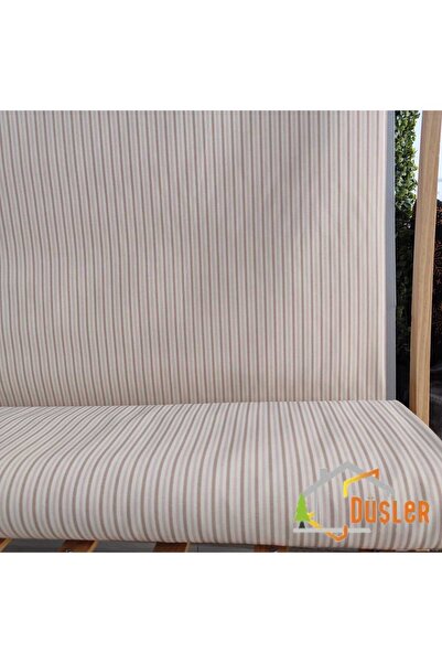 DÜŞLER EV TEKSTİLİ Sık Çizgili Desenli Su ve Leke İtici Panama Keteni Küçükça...